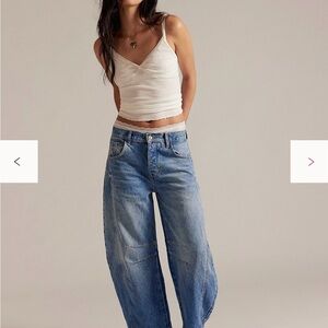 We The Free Good Luck Mid-Rise Barrel Jean